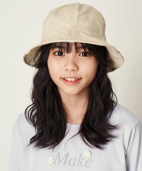 a.v.v（アーヴェヴェ）の「[KIDS]【洗える】チューリップハット（ハット・キッズ・ブラック/ベージュ・54）」の7枚目の写真