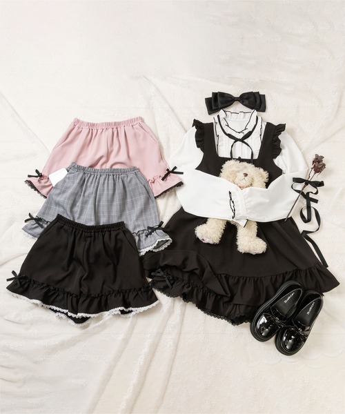 DearMyLoveWhip(ディアマイラブホイップ)の「ちら見せフリルショートパンツ(その他パンツ・レディース・ピンク/チェック・XXXX-LARGE/XXX-LARGE)」の3枚目の写真