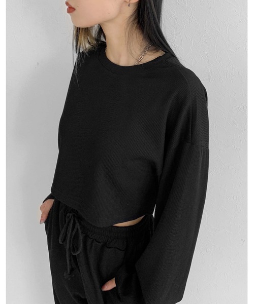 LVEU.（ラブユ.）の「Cropped rib setup / クロップドリブセットアップ（セットアップ・レディース・ホワイト/ブラック・FREE）」の15枚目の写真