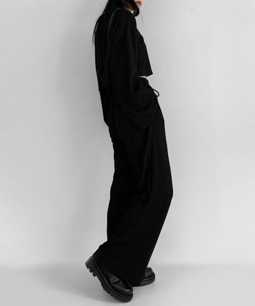 LVEU.（ラブユ.）の「Cropped rib setup / クロップドリブセットアップ（セットアップ・レディース・ホワイト/ブラック・FREE）」の13枚目の写真