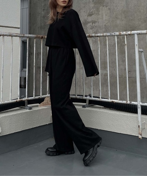 LVEU.（ラブユ.）の「Cropped rib setup / クロップドリブセットアップ（セットアップ・レディース・ホワイト/ブラック・FREE）」の10枚目の写真