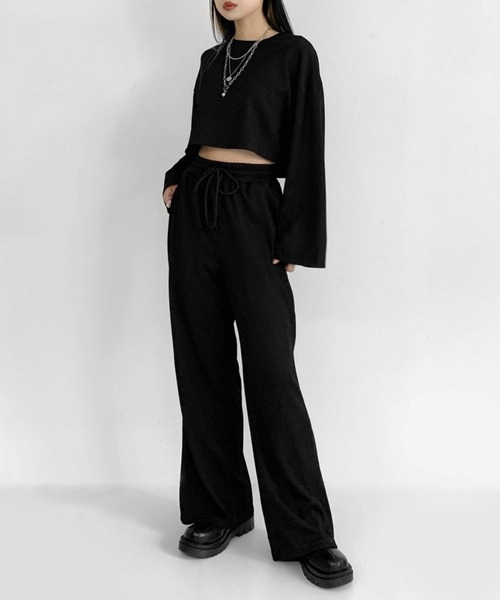 LVEU.（ラブユ.）の「Cropped rib setup / クロップドリブセットアップ（セットアップ・レディース・ホワイト/ブラック・FREE）」の12枚目の写真