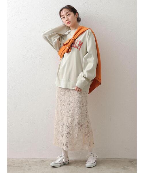 Green　Parks（グリーンパークス）の「カレッジロゴトレーナーTEE（Tシャツ/カットソー・レディース・ベージュ/ブルー/ミント・FREE）」の12枚目の写真