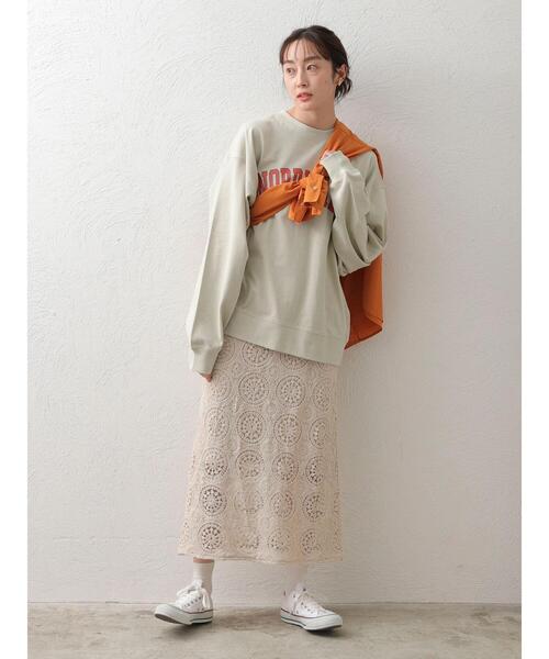 Green　Parks（グリーンパークス）の「カレッジロゴトレーナーTEE（Tシャツ/カットソー・レディース・ベージュ/ブルー/ミント・FREE）」の13枚目の写真