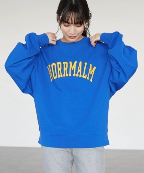 Green　Parks（グリーンパークス）の「カレッジロゴトレーナーTEE（Tシャツ/カットソー・レディース・ベージュ/ブルー/ミント・FREE）」の3枚目の写真