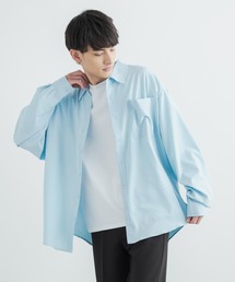 Rocky Monroe | オーバーサイズシャツ ストレッチとろみビッグ長袖シャツ 無地(シャツ/ブラウス)