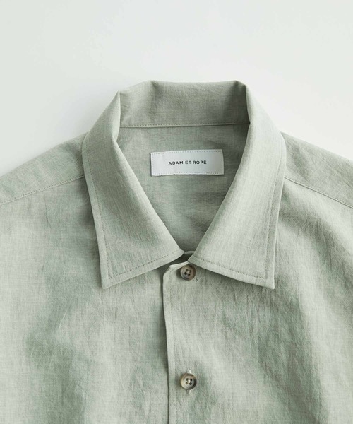 ADAM ET ROPE'(アダムエロペ)の「ワイドシルエット シャツジャケット / 速乾 / 冷感 / イージーケア / ユニセックス(ブルゾン・メンズ・ライトグリーン/イエロー系その他3/ブラック・S/M/L)」の6枚目の写真