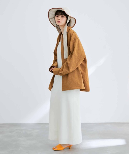 ADAM ET ROPE'(アダムエロペ)の「ワイドシルエット シャツジャケット / 速乾 / 冷感 / イージーケア / ユニセックス(ブルゾン・メンズ・ライトグリーン/イエロー系その他3/ブラック・S/M/L)」の15枚目の写真