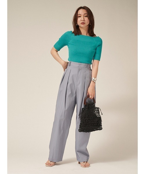 FRAY I.D（フレイアイディー）の「ツータックマットツイルパンツ（その他パンツ・レディース・ブラック/アイボリー/ブルー・1/0）」の11枚目の写真