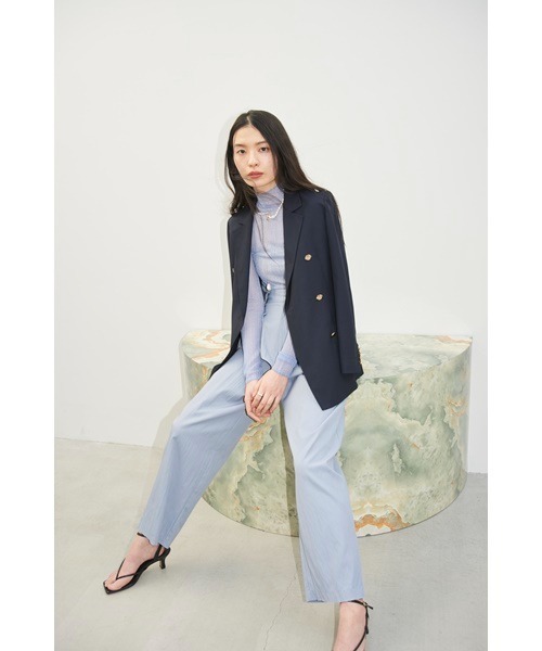 FRAY I.D（フレイアイディー）の「ツータックマットツイルパンツ（その他パンツ・レディース・ブラック/アイボリー/ブルー・1/0）」の4枚目の写真