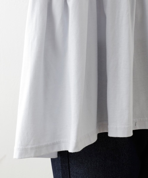 PUAL CE CIN（ピュアルセシン）の「【Du noir】汗に負けない！ギャザーT（Tシャツ/カットソー・レディース・ホワイト/ブラック/グレー/サックスブルー・FREE）」の19枚目の写真