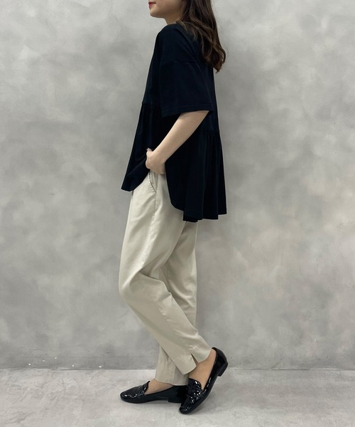 PUAL CE CIN（ピュアルセシン）の「【Du noir】汗に負けない！ギャザーT（Tシャツ/カットソー・レディース・ホワイト/ブラック/グレー/サックスブルー・FREE）」の9枚目の写真