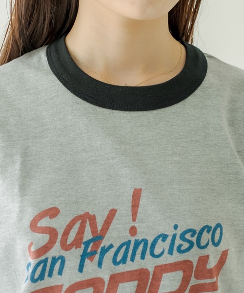 mystic(ミスティック)の「リンガーsay candy Tシャツ(Tシャツ/カットソー・レディース・グレー/オフホワイト・FREE)」の18枚目の写真