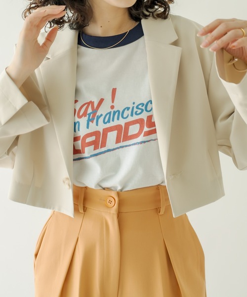 mystic(ミスティック)の「リンガーsay candy Tシャツ(Tシャツ/カットソー・レディース・グレー/オフホワイト・FREE)」の3枚目の写真