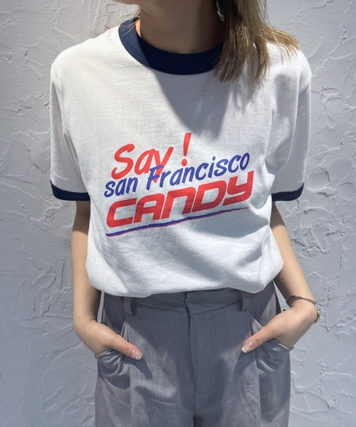mystic(ミスティック)の「リンガーsay candy Tシャツ(Tシャツ/カットソー・レディース・グレー/オフホワイト・FREE)」の22枚目の写真