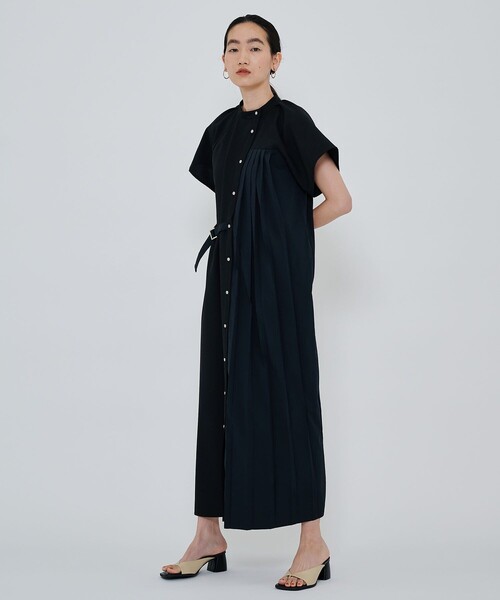CITY TOKYO(シティトウキョウ)の「プリーツコンビワンピース(シャツワンピース・レディース・ブラック/カーキ/ブルー・1/2)」の14枚目の写真
