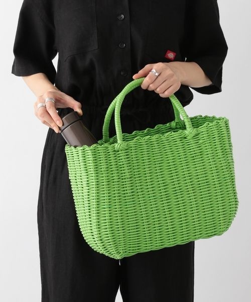 Casselini（キャセリーニ）の「Casselini/チューブカゴバッグ（かごバッグ・レディース・オレンジ/ホワイト/グリーン・FREE）」の3枚目の写真