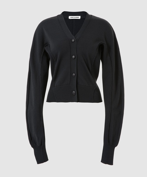 LOW CLASSIC(ロウ クラシック)の「ARMHOLE POINT CARDIGAN(カーディガン/ボレロ・レディース・グリーン/ネイビー系・S/M)」の2枚目の写真