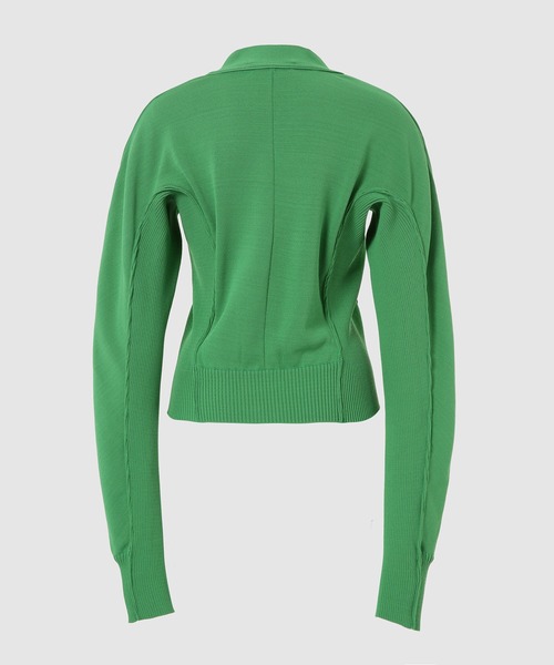 LOW CLASSIC(ロウ クラシック)の「ARMHOLE POINT CARDIGAN(カーディガン/ボレロ・レディース・グリーン/ネイビー系・S/M)」の4枚目の写真