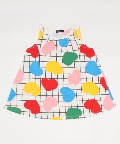 Caldia（カルディア）の「ＣＡハート総柄ワンピース（ワンピース・キッズ・ホワイト/オフホワイト・90/100/110/120/80/130）」の2枚目の写真