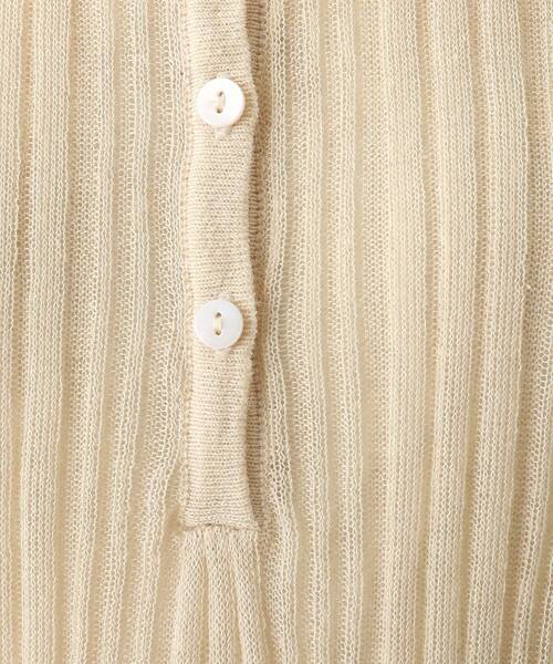 OPAQUE.CLIP（オペークドットクリップ）の「◆リネン混ランダムリブニットワンピース（ワンピース・レディース・オフホワイト/ライトオレンジ系/ブラック・38）」の10枚目の写真