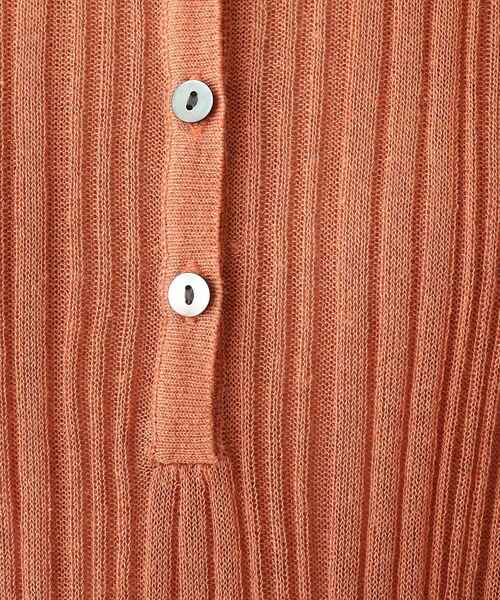 OPAQUE.CLIP（オペークドットクリップ）の「◆リネン混ランダムリブニットワンピース（ワンピース・レディース・オフホワイト/ライトオレンジ系/ブラック・38）」の12枚目の写真