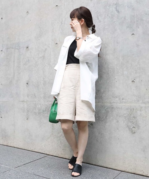 HONEYSUCKLE ROSE（ハニーサックルローズ）の「【HONEYSUCKLE ROSE】サファリビッグシャツ（シャツ/ブラウス・レディース・オフホワイト/カーキブラウン・M/L）」の15枚目の写真