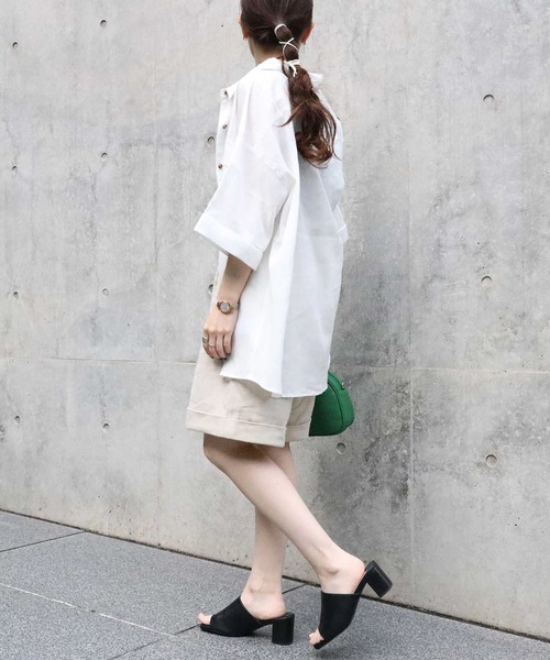 HONEYSUCKLE ROSE（ハニーサックルローズ）の「【HONEYSUCKLE ROSE】サファリビッグシャツ（シャツ/ブラウス・レディース・オフホワイト/カーキブラウン・M/L）」の16枚目の写真