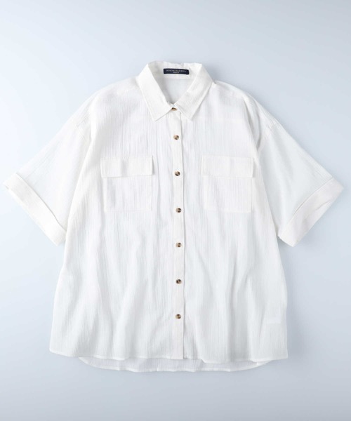 HONEYSUCKLE ROSE（ハニーサックルローズ）の「【HONEYSUCKLE ROSE】サファリビッグシャツ（シャツ/ブラウス・レディース・オフホワイト/カーキブラウン・M/L）」の19枚目の写真