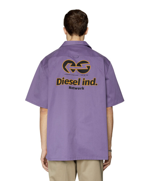 DIESEL(ディーゼル)の「メンズ シャツ 半そで バックプリント(シャツ/ブラウス・メンズ・ホワイト/パープル・SMALL/MEDIUM/LARGE/X-LARGE/XX-LARGE/X-SMALL)」の9枚目の写真