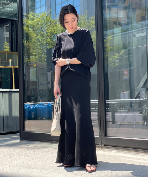 AP STUDIO（エーピーストゥディオ）の「メッシュスカート（スカート・レディース・ブラック・38/36）」の7枚目の写真