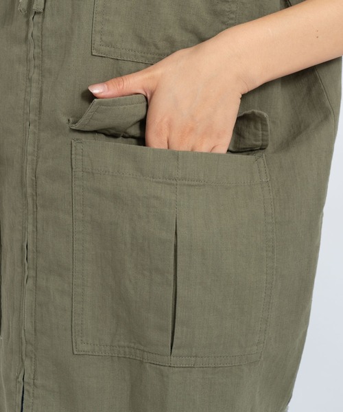 CIAOPANIC TYPY（チャオパニックティピー）の「微光沢リネンミリタリーZIPベスト（ベスト・レディース・ピンク/オフホワイト/カーキ・ONE SIZE）」の13枚目の写真