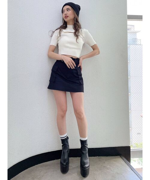 GYDA（ジェイダ）の「フロントオープン グラインダーニットトップス（ニット/セーター・レディース・オフホワイト/ブラック/ピンク・FREE）」の14枚目の写真