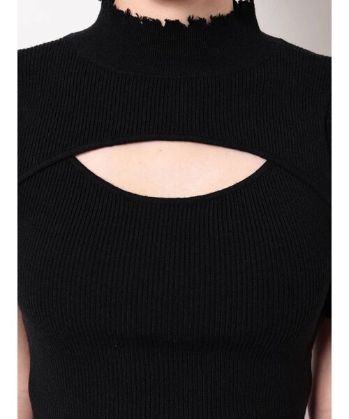 GYDA（ジェイダ）の「フロントオープン グラインダーニットトップス（ニット/セーター・レディース・オフホワイト/ブラック/ピンク・FREE）」の20枚目の写真