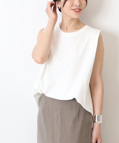 journal standard L'essage（ジャーナルスタンダードレサージュ）の「ハイゲージタックプルオーバー（Tシャツ/カットソー・レディース・ホワイト/ブラック/カーキ・FREE）」の2枚目の写真