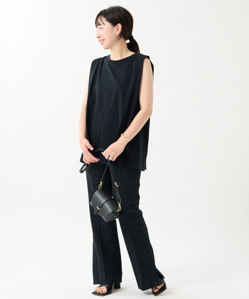 journal standard L'essage（ジャーナルスタンダードレサージュ）の「ハイゲージタックプルオーバー（Tシャツ/カットソー・レディース・ホワイト/ブラック/カーキ・FREE）」の4枚目の写真