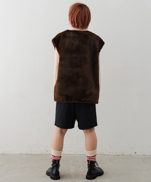 MERLOT(メルロー)の「ファーベスト(ベスト・レディース・ブラウン/アイボリー/キャメル・FREE)」の19枚目の写真