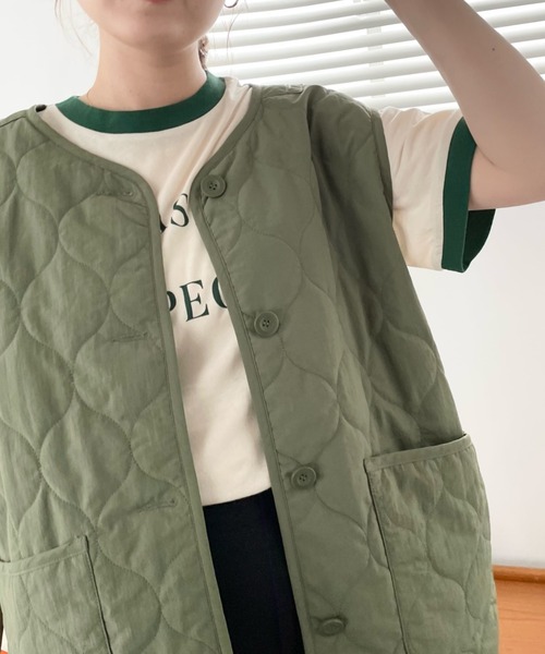 LOWRYS FARM（ローリーズファーム）の「キルティングベスト　299889（その他アウター・レディース・アイボリー/ベージュ/カーキ/ブラック・FREE）」の21枚目の写真