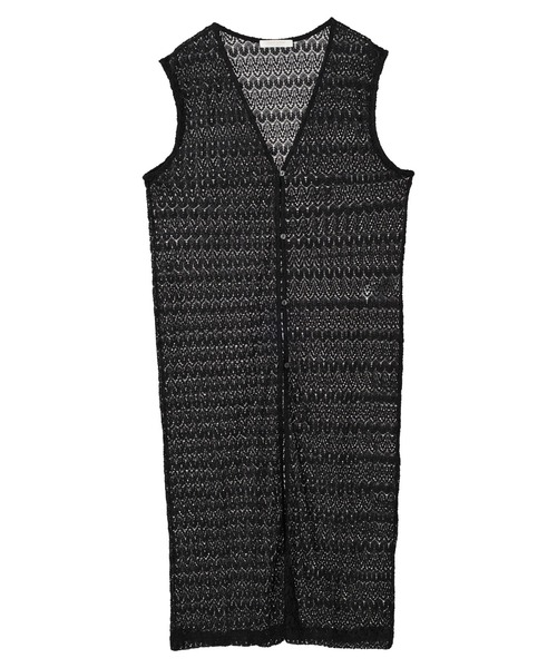 Green　Parks（グリーンパークス）の「カットレースロングジレ＊（ベスト・レディース・ブラック/オフホワイト・FREE）」の18枚目の写真