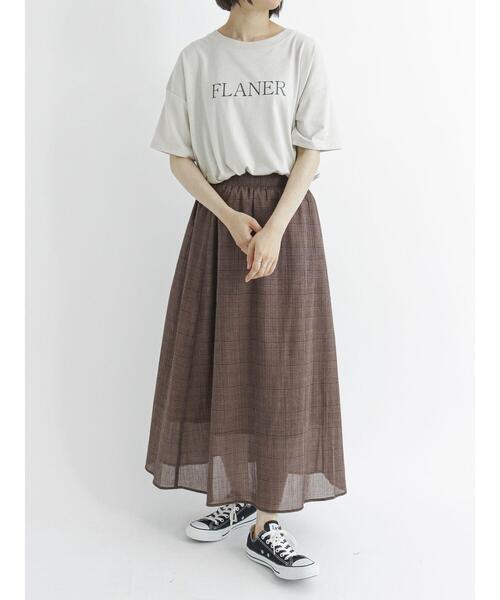 Samansa Mos2 blue（サマンサモスモスブルー）の「グレンチェックマーメイドススカート（スカート・レディース・ブラウン/ネイビー/グレー・ﾌﾘ-）」の19枚目の写真