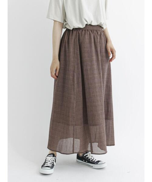 Samansa Mos2 blue（サマンサモスモスブルー）の「グレンチェックマーメイドススカート（スカート・レディース・ブラウン/ネイビー/グレー・ﾌﾘ-）」の21枚目の写真