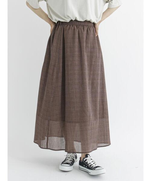 Samansa Mos2 blue（サマンサモスモスブルー）の「グレンチェックマーメイドススカート（スカート・レディース・ブラウン/ネイビー/グレー・ﾌﾘ-）」の22枚目の写真