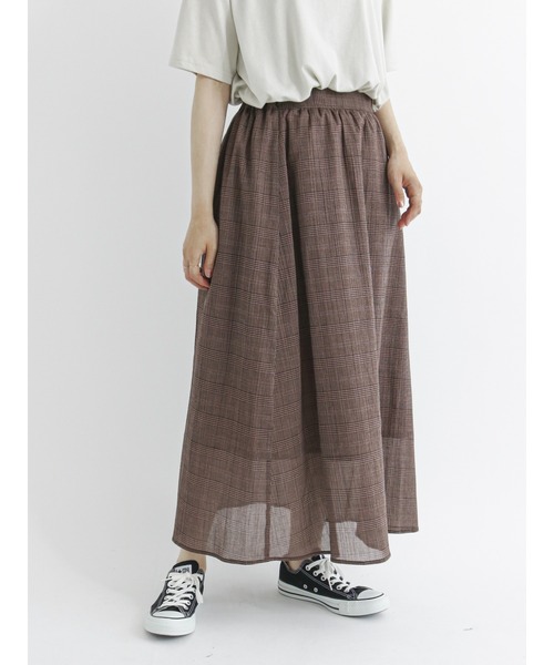 Samansa Mos2 blue（サマンサモスモスブルー）の「グレンチェックマーメイドススカート（スカート・レディース・ブラウン/ネイビー/グレー・ﾌﾘ-）」の16枚目の写真