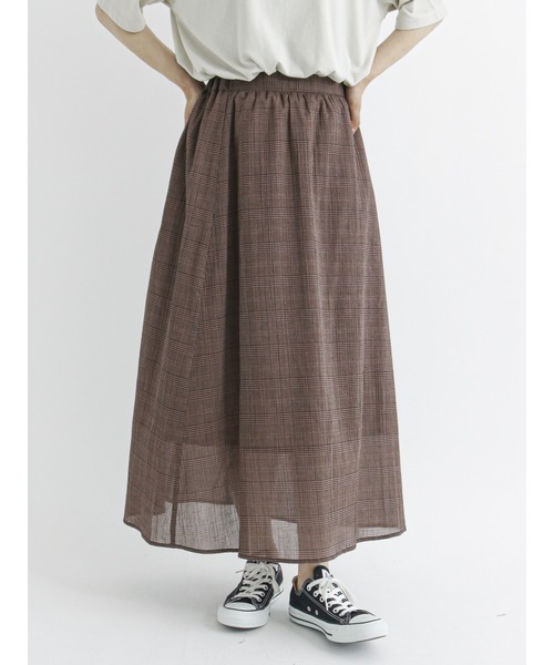 Samansa Mos2 blue（サマンサモスモスブルー）の「グレンチェックマーメイドススカート（スカート・レディース・ブラウン/ネイビー/グレー・ﾌﾘ-）」の15枚目の写真