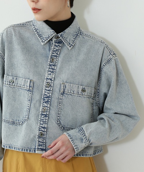 N.(N. Natural Beauty Basic)(エヌエヌナチュラルビューティーベーシック)の「◆ショートデニムシャツ(シャツ/ブラウス・レディース・インディゴブルー/ブルー系その他・MEDIUM)」の9枚目の写真