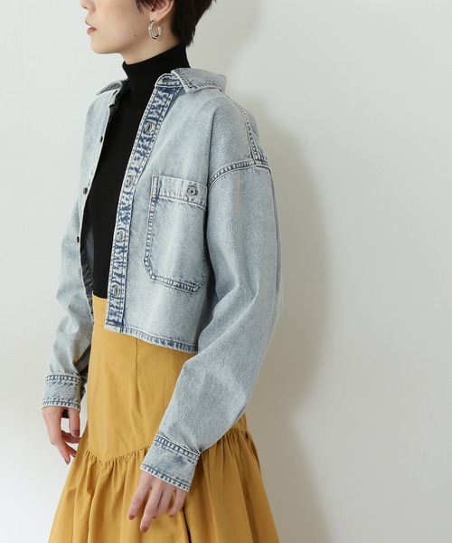 N.(N. Natural Beauty Basic)(エヌエヌナチュラルビューティーベーシック)の「◆ショートデニムシャツ(シャツ/ブラウス・レディース・インディゴブルー/ブルー系その他・MEDIUM)」の6枚目の写真