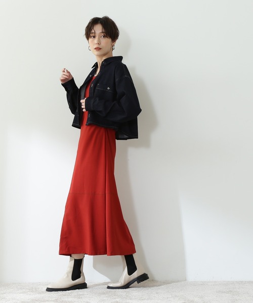 N.(N. Natural Beauty Basic)(エヌエヌナチュラルビューティーベーシック)の「◆ショートデニムシャツ(シャツ/ブラウス・レディース・インディゴブルー/ブルー系その他・MEDIUM)」の4枚目の写真
