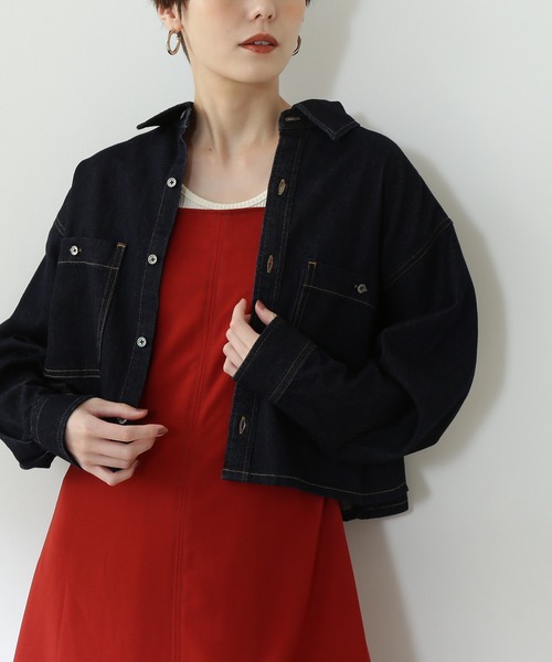 N.(N. Natural Beauty Basic)(エヌエヌナチュラルビューティーベーシック)の「◆ショートデニムシャツ(シャツ/ブラウス・レディース・インディゴブルー/ブルー系その他・MEDIUM)」の11枚目の写真
