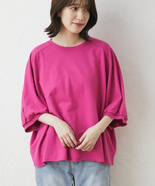 RAY CASSIN FAVORI(レイカズンフェバリ)の「・RAY CASSIN ミニウラケビッグプルオーバー(Tシャツ/カットソー・レディース・グリーン/ブラック/グリーン系その他3/ピンク・FREE)」の4枚目の写真