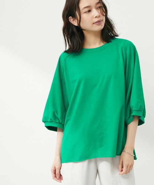 RAY CASSIN FAVORI(レイカズンフェバリ)の「・RAY CASSIN ミニウラケビッグプルオーバー(Tシャツ/カットソー・レディース・グリーン/ブラック/グリーン系その他3/ピンク・FREE)」の3枚目の写真